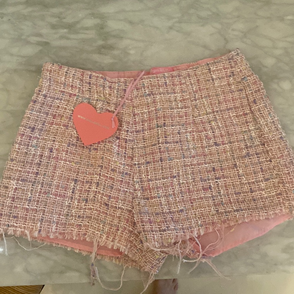 DOLLS KILL x SUGAR THRILLZ Pink Tweed Shorts size Small